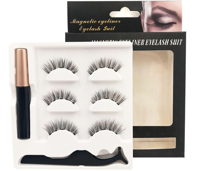3 Pairs Magnetic Eyelashes and Eyeliner (1)